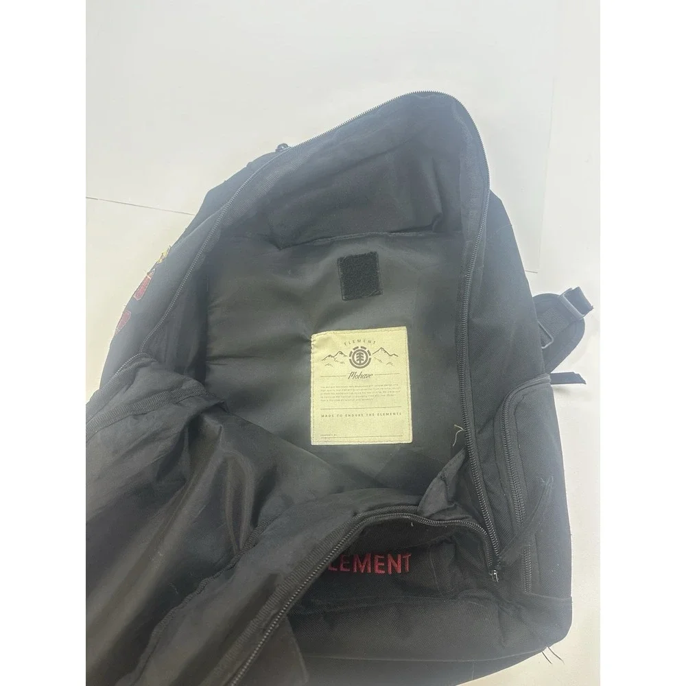 Element Black Mohave Skateboard Backpack Bag Rasta Logo